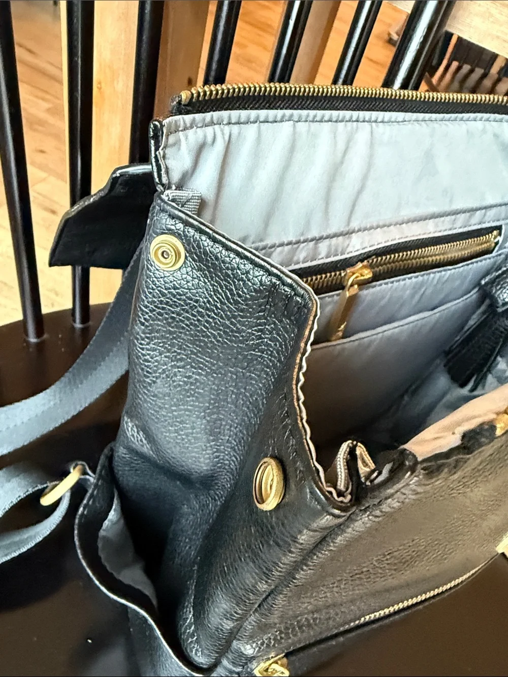 Freshly Picked Mini Classic Diaperbag Leather with Gold Accents Retail $119